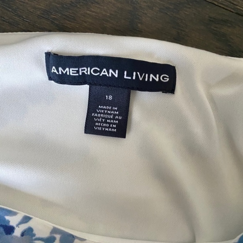 American Living Blue & White Floral Dress size 18 - Picture 4 of 6